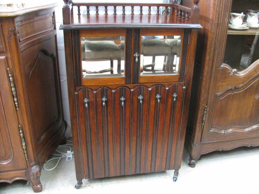 English Walnut Music Cabinet
