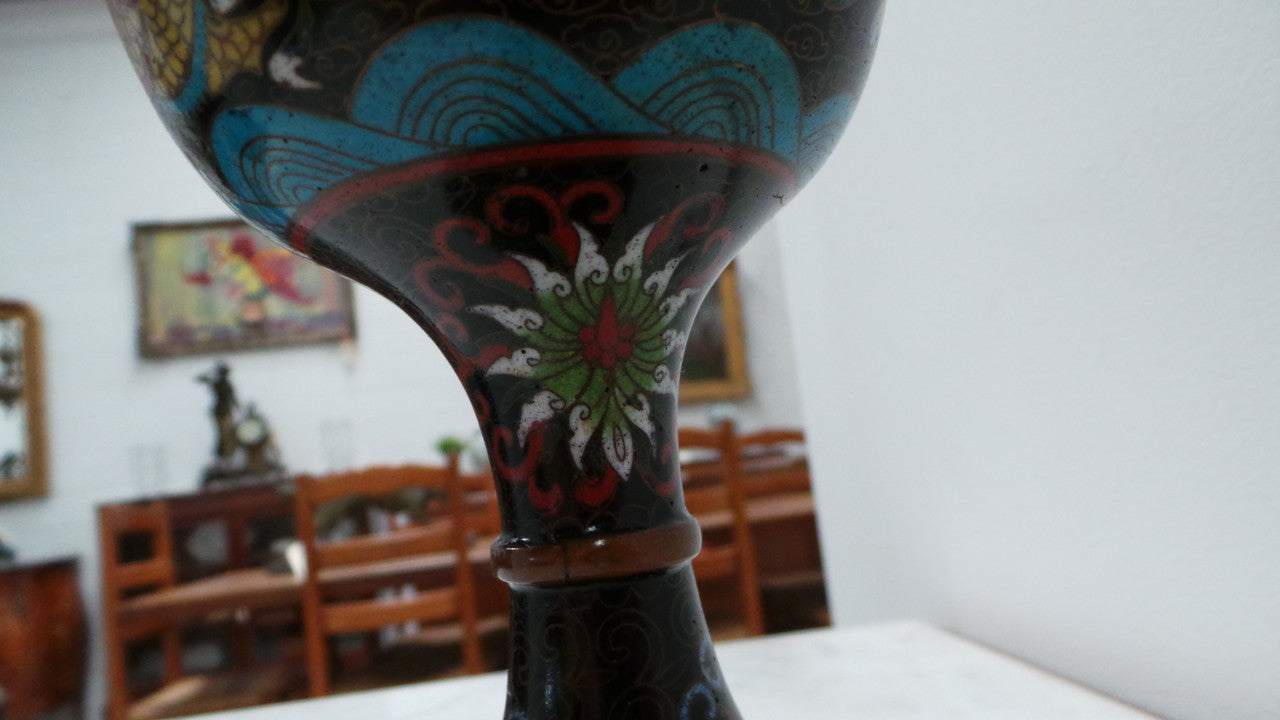 A Rare Antique Chinese Cloisonné Covered Censer With Five-Clawed Dragon | Antique & Vintage | Moonee Ponds Antiques | Australia Wide Delivery