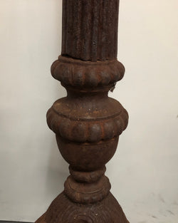 Rustic French Pair Of Tall Heavy Cast Iron Candlesticks | Antique & Vintage | Moonee Ponds Antiques | Australia Wide Delivery