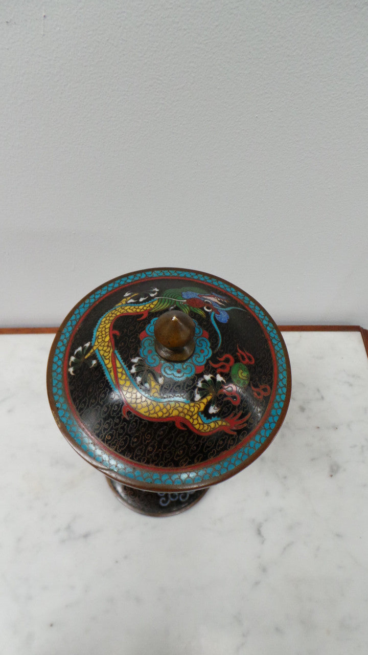 A Rare Antique Chinese Cloisonné Covered Censer With Five-Clawed Dragon | Antique & Vintage | Moonee Ponds Antiques | Australia Wide Delivery