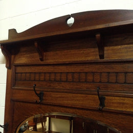 Australian Oak Arts and Crafts Hallstand