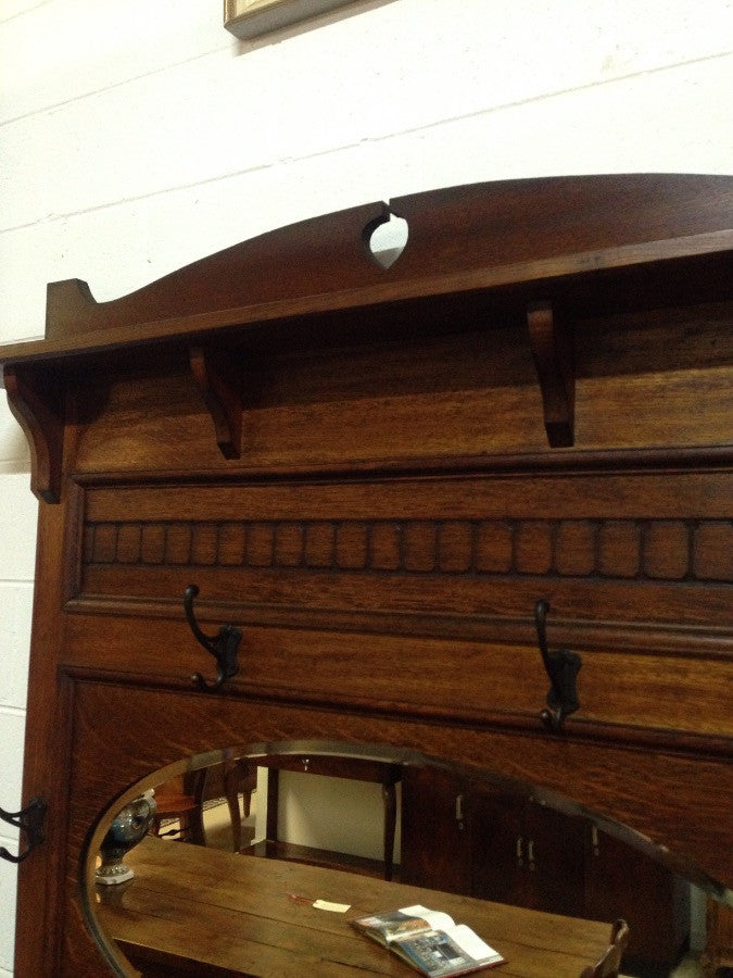 Australian Oak Arts and Crafts Hallstand | Antique & Vintage | Moonee Ponds Antiques | Australia Wide Delivery