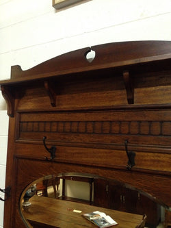 Australian Oak Arts and Crafts Hallstand | Antique & Vintage | Moonee Ponds Antiques | Australia Wide Delivery