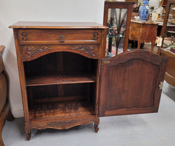 Louis 15th Style Walnut Cupboard With One Drawer & Two Shelves | Antique & Vintage | Moonee Ponds Antiques | Australia Wide Delivery