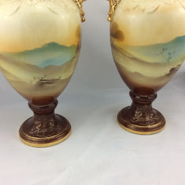 Pair Late Victorian English Vases