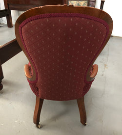 Victorian Mahogany Upholstered Bedroom Chair | Antique & Vintage | Moonee Ponds Antiques | Australia Wide Delivery
