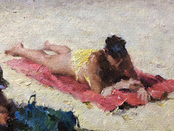 Framed Beach Oil On Board Painting By David Chen | Antique & Vintage | Moonee Ponds Antiques | Australia Wide Delivery