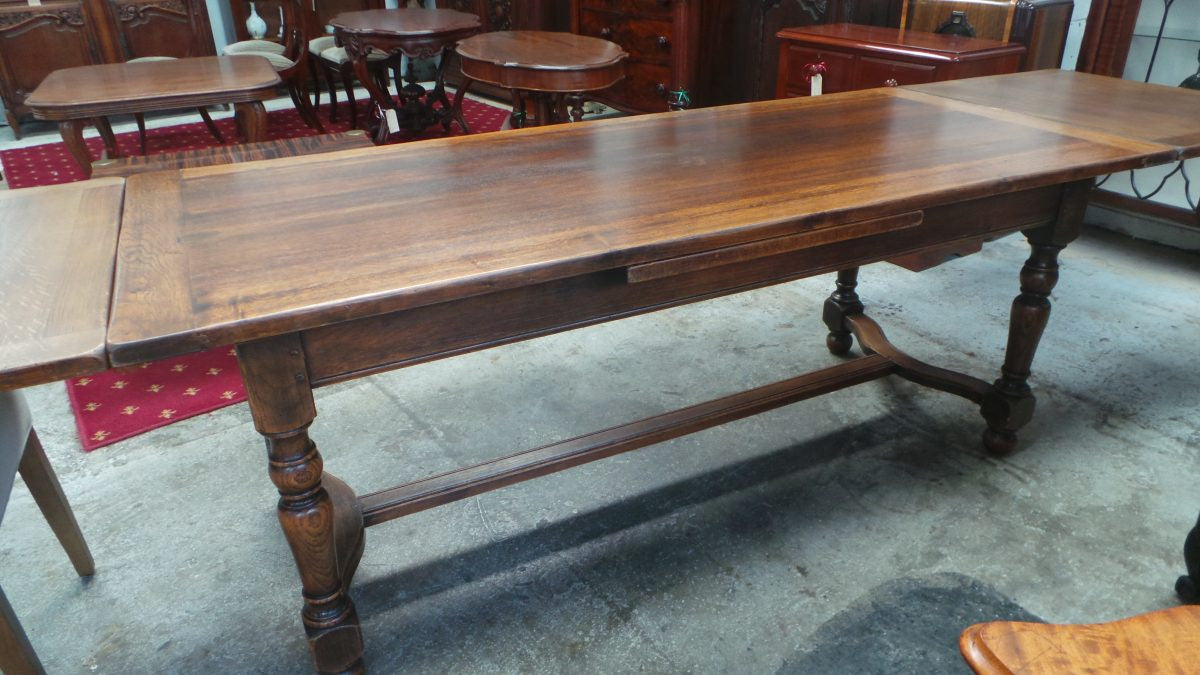A Large French Farmhouse Oak Extension Table | Antique & Vintage | Moonee Ponds Antiques | Australia Wide Delivery