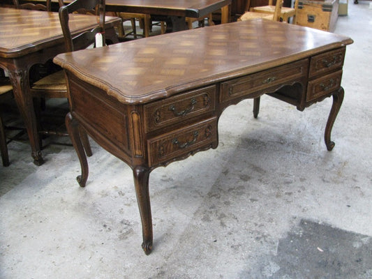 French Oak Parquetry Top Desk