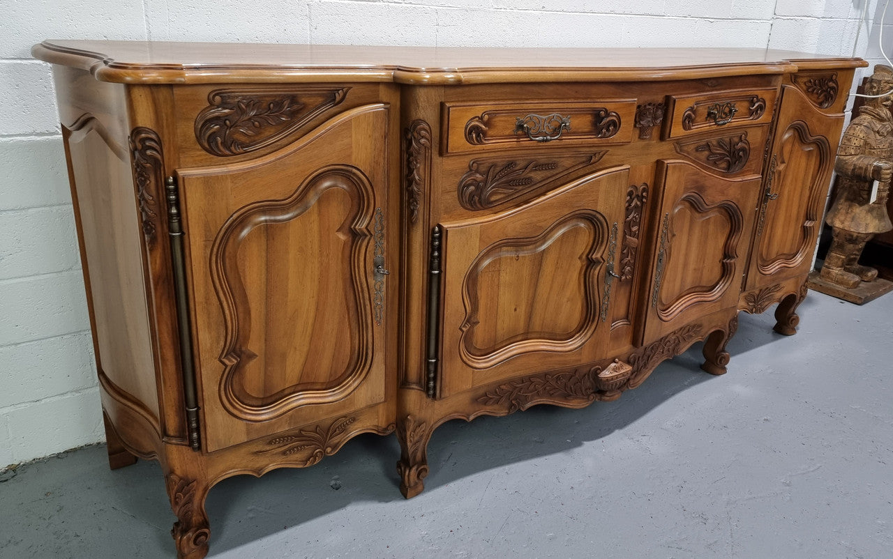 Amazing Grand Louis XV Style Walnut Four Door Beautifully Carved Sideboard | Antique & Vintage | Moonee Ponds Antiques | Australia Wide Delivery