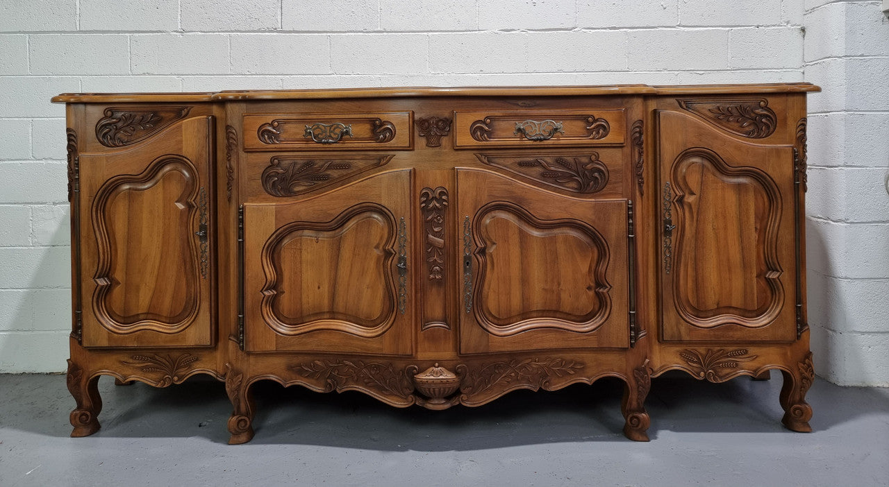 Amazing Grand Louis XV Style Walnut Four Door Beautifully Carved Sideboard | Antique & Vintage | Moonee Ponds Antiques | Australia Wide Delivery