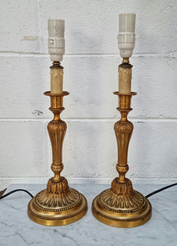 Beautiful Pair of French Gilt Bronze Lamps | Antique & Vintage | Moonee Ponds Antiques | Australia Wide Delivery