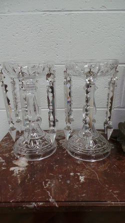 Pair Of Crystal And Clear Cut Glass Lusters | Antique & Vintage | Moonee Ponds Antiques | Australia Wide Delivery