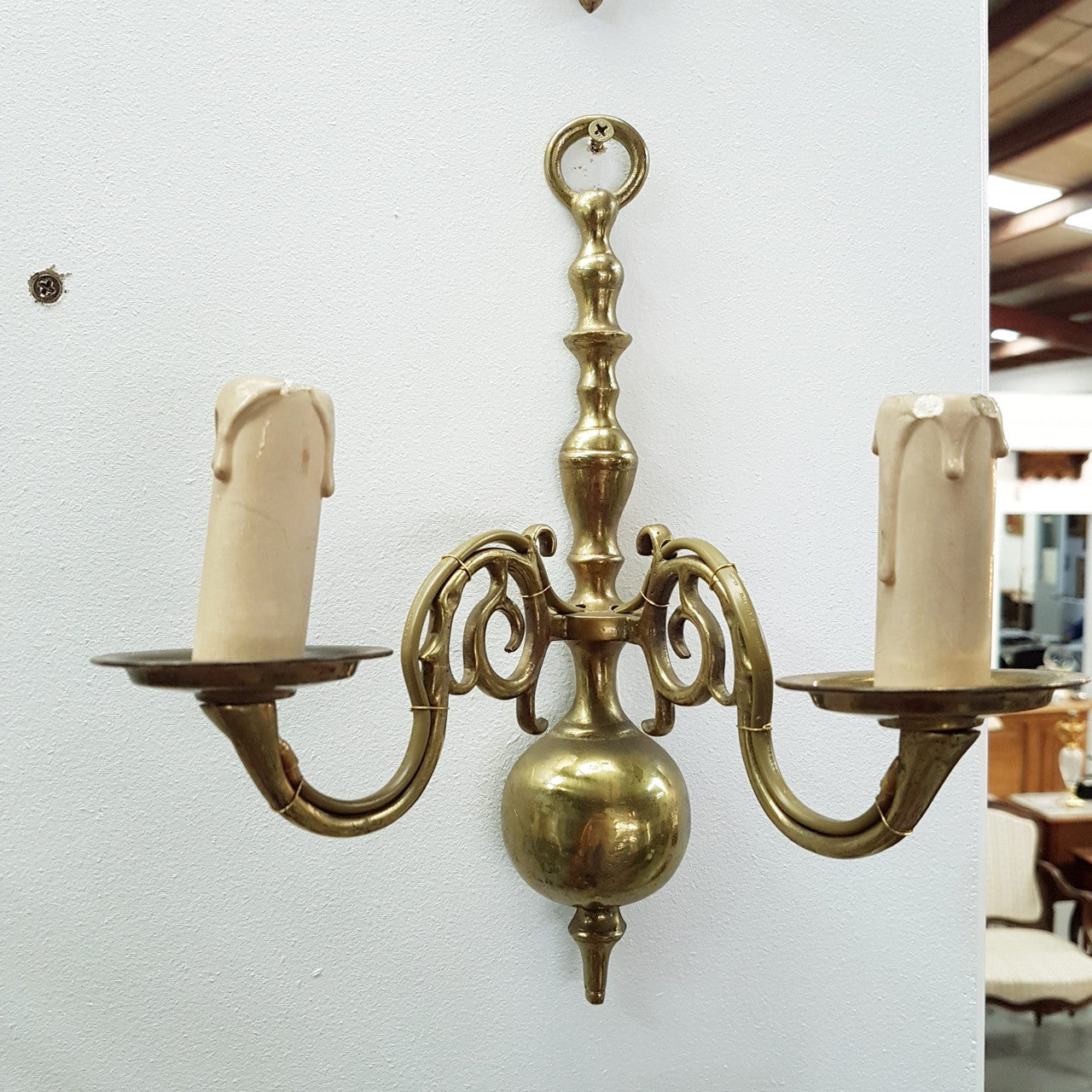 Set Of Four Elegant Brass Flemish Wall Sconces