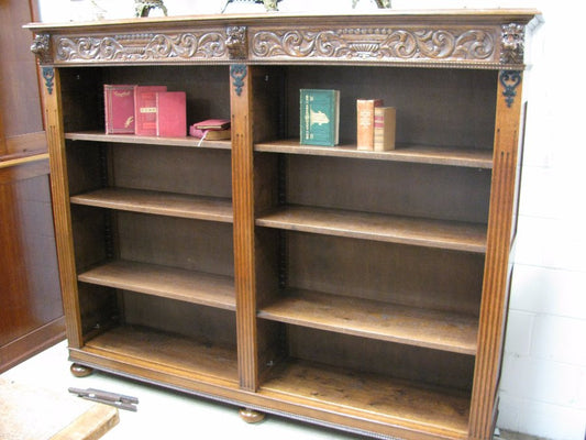 Large French Henry II Style Oak Bookcase