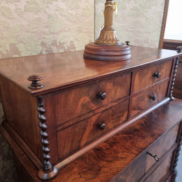 Rare Georgian Flame Mahogany Miniature Chest on Chest