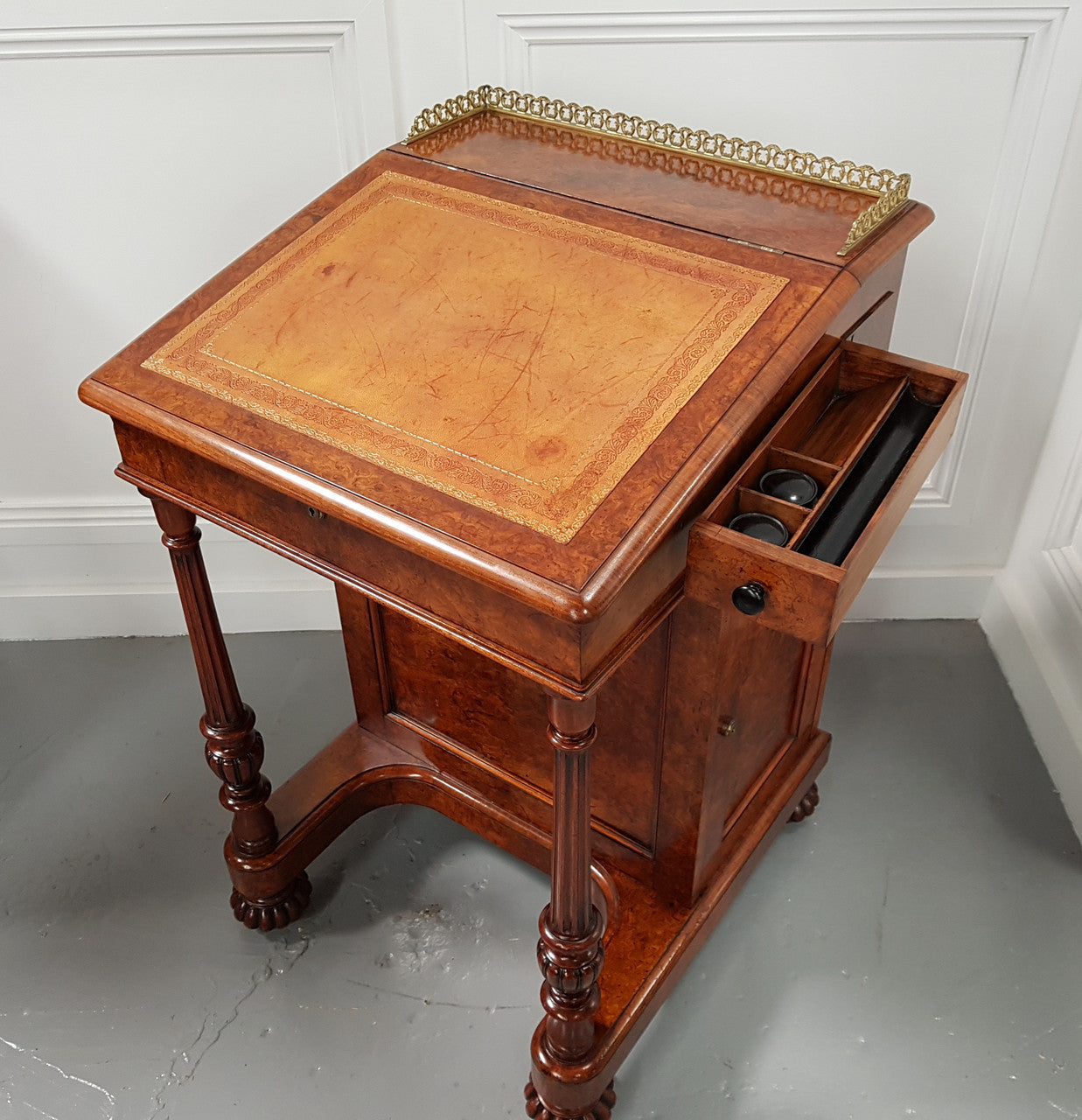 Absolutely Stunning William IV Burr Walnut Davenport by Gillows | Antique & Vintage | Moonee Ponds Antiques | Australia Wide Delivery