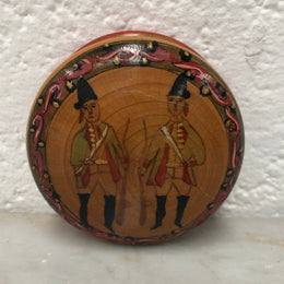 Vintage Treen Hand-Painted Trinket Box