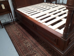 Grand French Henry II Style Mahogany Queen Size Bed | Antique & Vintage | Moonee Ponds Antiques | Australia Wide Delivery