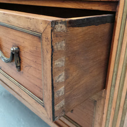 A Fabulous Continental 19th Century Walnut Three Drawer Commode