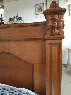 French Henry II Oak Queen Size Bed | Antique & Vintage | Moonee Ponds Antiques | Australia Wide Delivery
