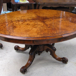 Victorian Burr Walnut Loo Table