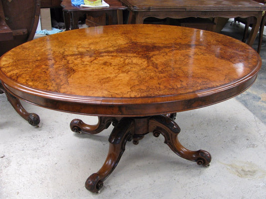 Victorian Burr Walnut Loo Table