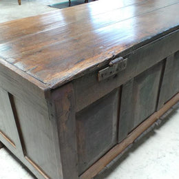 Antique French oak coffer/chest with 1755 engraved on the front. This is an amazing piece and in good original condition.