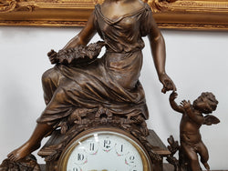 French Three Piece Clock Set Of Women And Cupid | Antique & Vintage | Moonee Ponds Antiques | Australia Wide Delivery