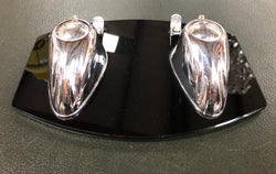 Art Deco Black Glass & Chrome Dual Ink Well | Antique & Vintage | Moonee Ponds Antiques | Australia Wide Delivery