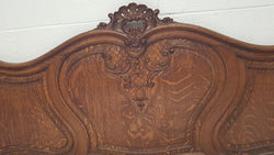 French Oak Louis XV Style Queen Size Bed & Rails | Antique & Vintage | Moonee Ponds Antiques | Australia Wide Delivery