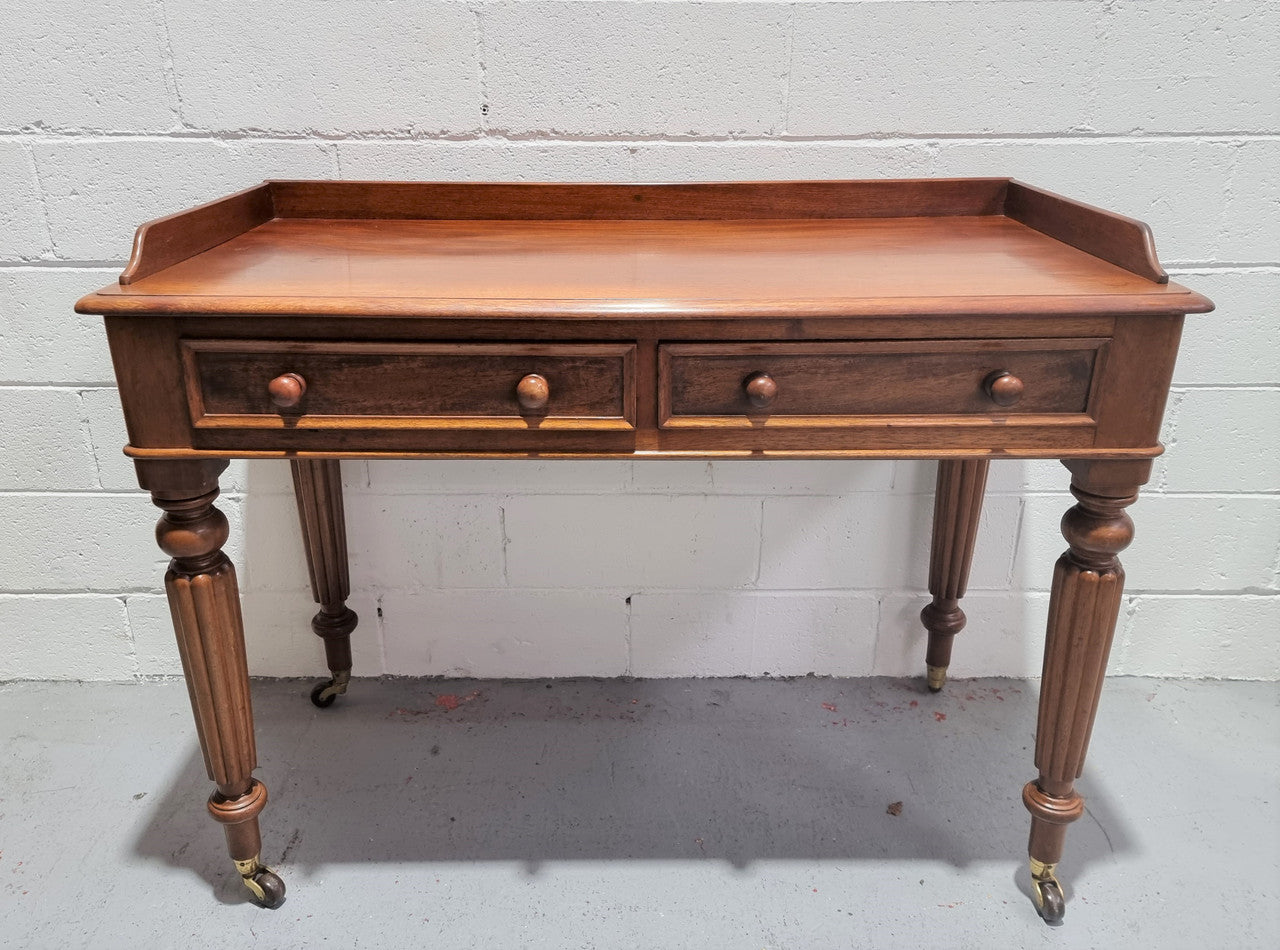 English Victorian Mahogany Side Table or Desk With Two Drawers | Antique & Vintage | Moonee Ponds Antiques | Australia Wide Delivery
