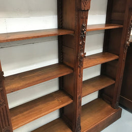 Antique 19th Century French Beautifully Carved Open Bookcase