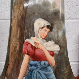 Decorative pair of Victorian hand painted vases. They have been sourced locally and are in good original condition, please view photos as they help form part of the description.