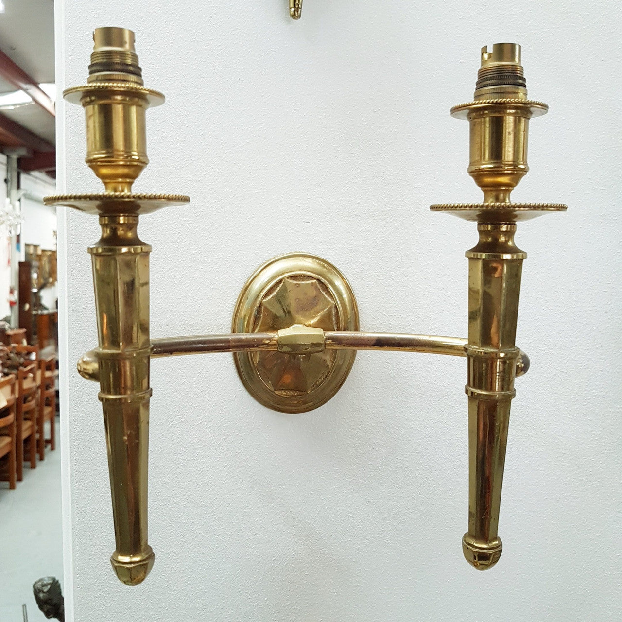 A Pair Of Brass French Empire Style Wall Lights-Sconces | Antique & Vintage | Moonee Ponds Antiques | Australia Wide Delivery