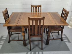 Fabulous Small Oak Extension Table & Four Dinning Chairs | Antique & Vintage | Moonee Ponds Antiques | Australia Wide Delivery