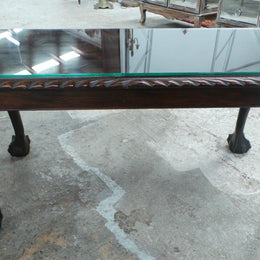 Chippendale Coffee Table With A Glass Top