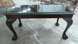 Chippendale Coffee Table With A Glass Top | Antique & Vintage | Moonee Ponds Antiques | Australia Wide Delivery