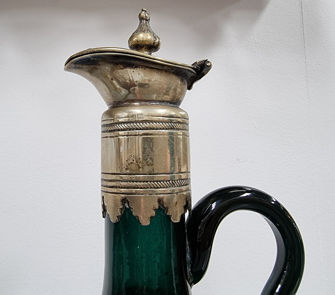 Victorian Hand Blown Green Glass Claret Jug | Antique & Vintage | Moonee Ponds Antiques | Australia Wide Delivery