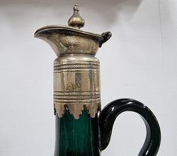 Victorian Hand Blown Green Glass Claret Jug | Antique & Vintage | Moonee Ponds Antiques | Australia Wide Delivery
