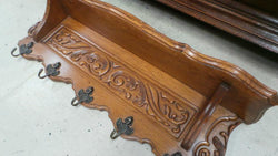 French Oak Coat-Hat Rack With Five Decorative Hooks | Antique & Vintage | Moonee Ponds Antiques | Australia Wide Delivery