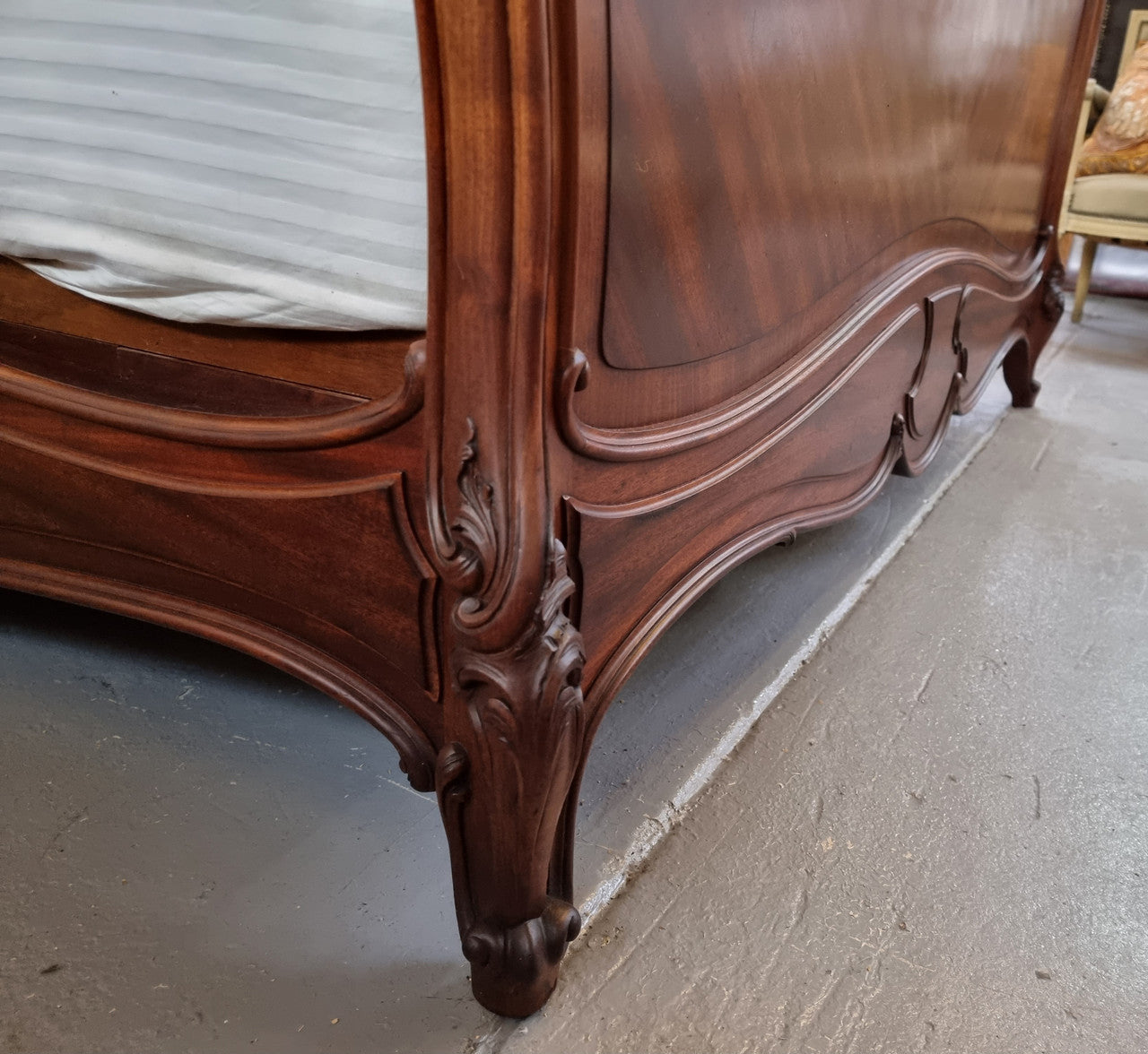 Beautiful French Walnut Louis XV Style Bed | Antique & Vintage | Moonee Ponds Antiques | Australia Wide Delivery
