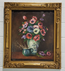 French "Floral Arrangement" Oil On Canvas Painting With Gilt Frame | Antique & Vintage | Moonee Ponds Antiques | Australia Wide Delivery