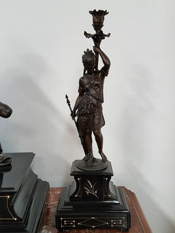 French 19th Century Three Piece Figural Clock Set | Antique & Vintage | Moonee Ponds Antiques | Australia Wide Delivery