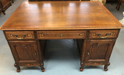 French Oak Louis XV Style Partners Desk | Antique & Vintage | Moonee Ponds Antiques | Australia Wide Delivery