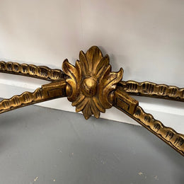 Antique French Louis XV style marble top console table & mirror set. Circa 1900 and it is in very good original condition.
