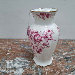 Pretty pink and white vintage "Royal Albert Paradise" Vase. In good condition please view photos as they help form part of the description.
