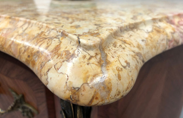 Kingwood Louis XV Inlaid Marble Top Semainier