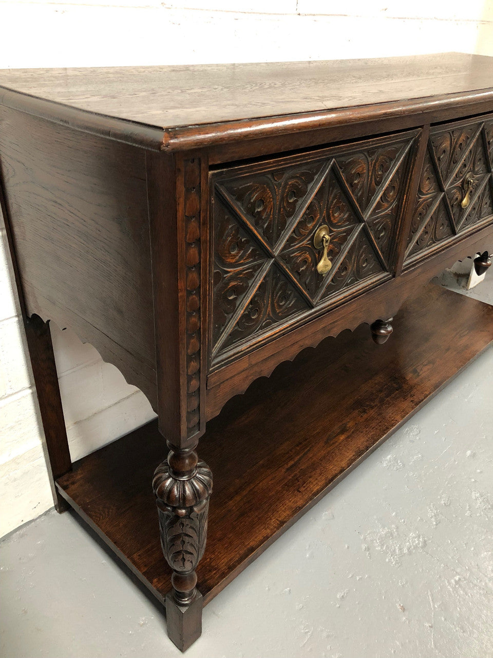 Georgian Style Carved Oak Dresser | Antique & Vintage | Moonee Ponds Antiques | Australia Wide Delivery