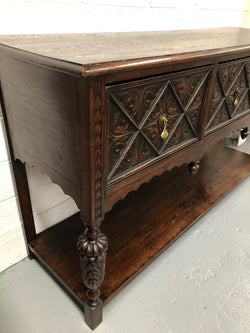 Georgian Style Carved Oak Dresser | Antique & Vintage | Moonee Ponds Antiques | Australia Wide Delivery